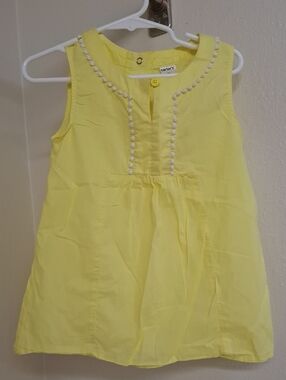 Carter's Yellow Pom-Pom Trim Tank Top
